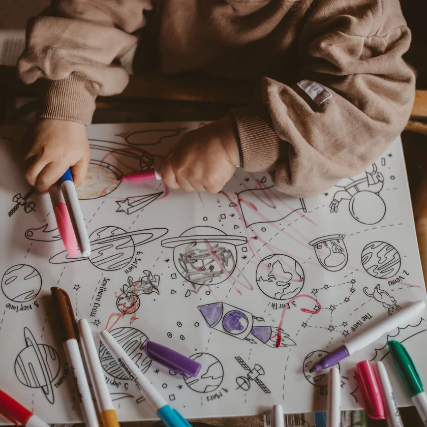 Hey Doodle Reusable Colouring Mat - Outer Space