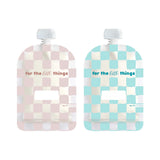 Sinchies Reusable Food Pouches 150ml - 5 Pack - Checkmate Blush