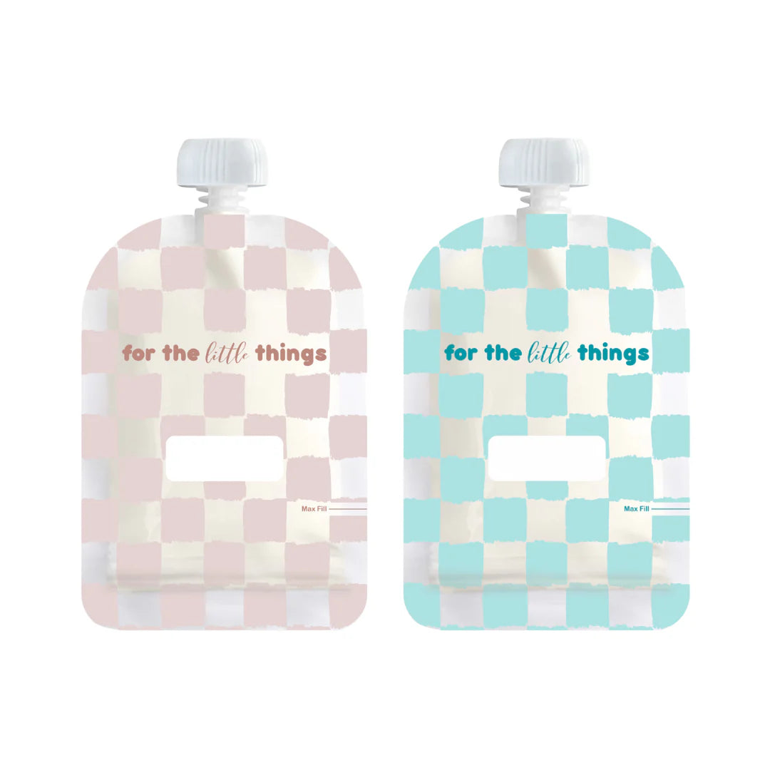 Sinchies Reusable Food Pouches 150ml - 5 Pack - Checkmate Bubblegum