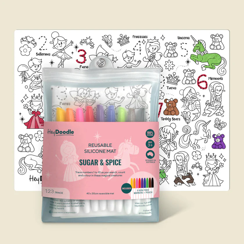 Hey Doodle Reusable Colouring Mat - Sugar & Spice