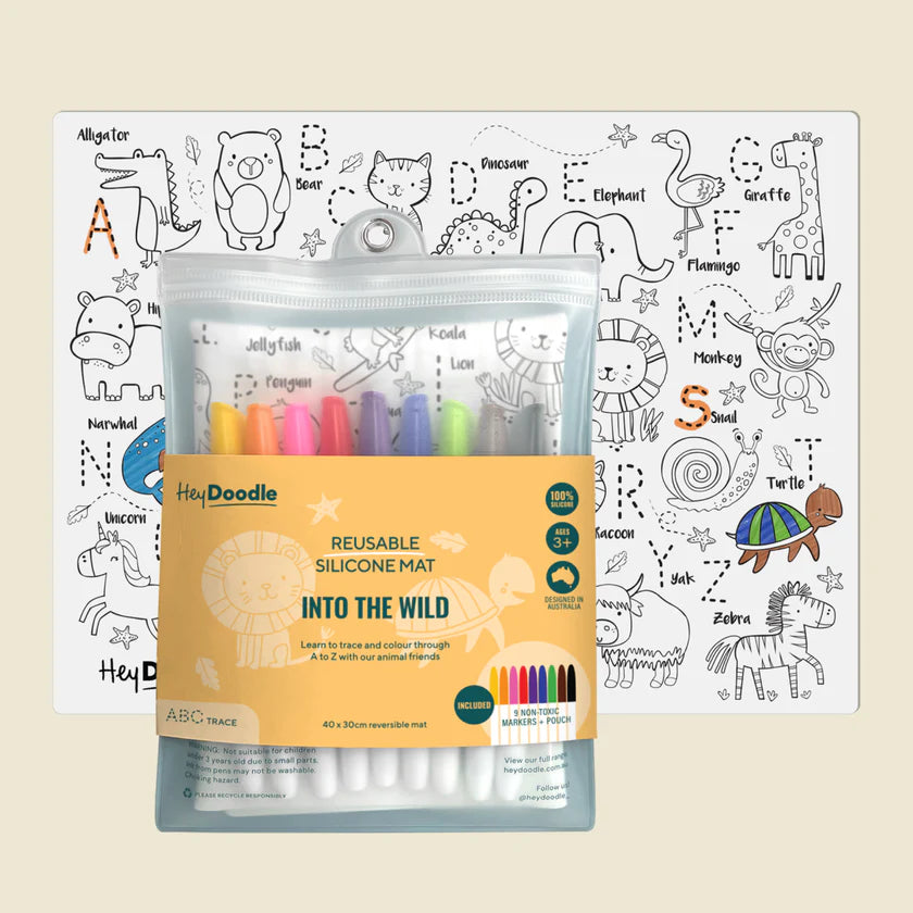 Hey Doodle Reusable Colouring Mat - Into The Wild