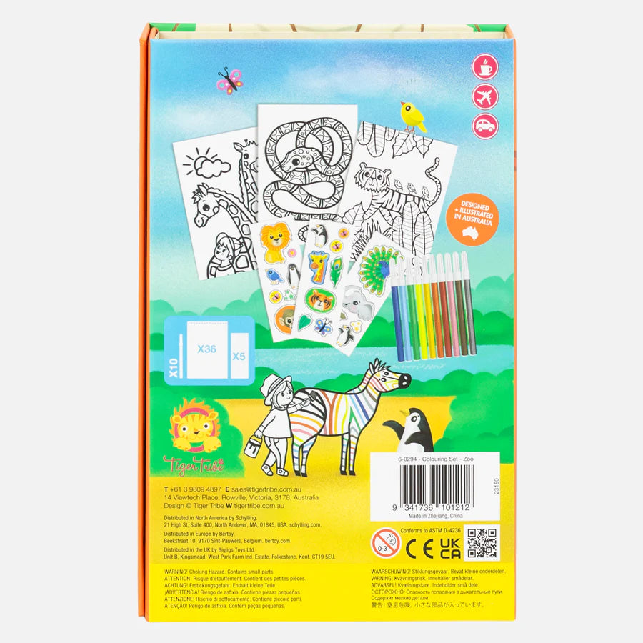 Tiger Tribe Colouring Set- - Zoo