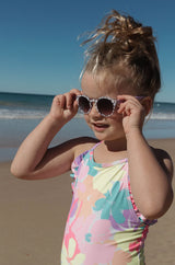 Frankie Ray Kids Sunglasses - Eadie Jelly Pink/Rainbow Stripe