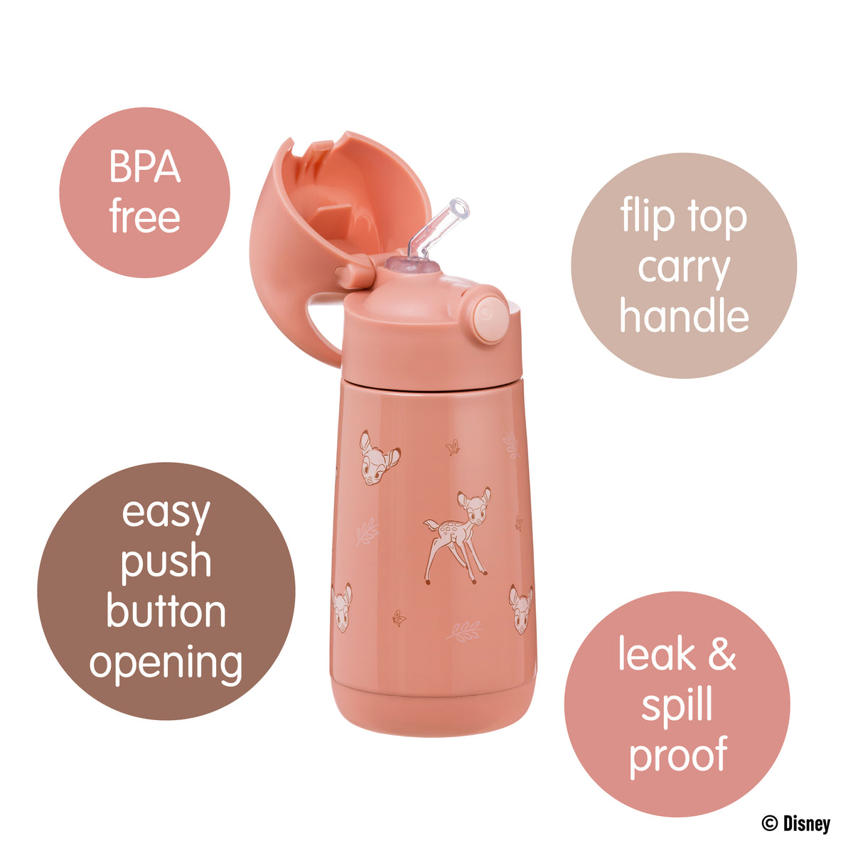 b.box Insulated Drink Bottle 350ml - Bambi