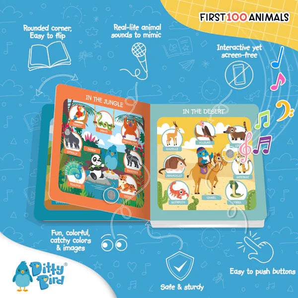 Ditty Bird 100 Animals Sound Book
