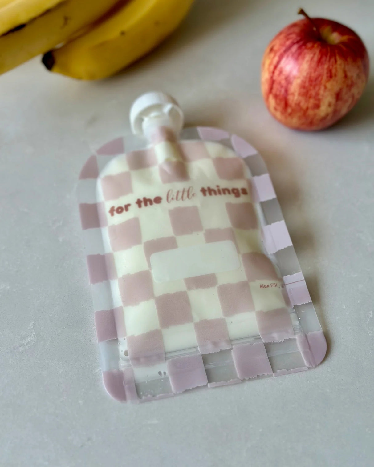 Sinchies Reusable Food Pouches 150ml - 5 Pack - Checkmate Blush