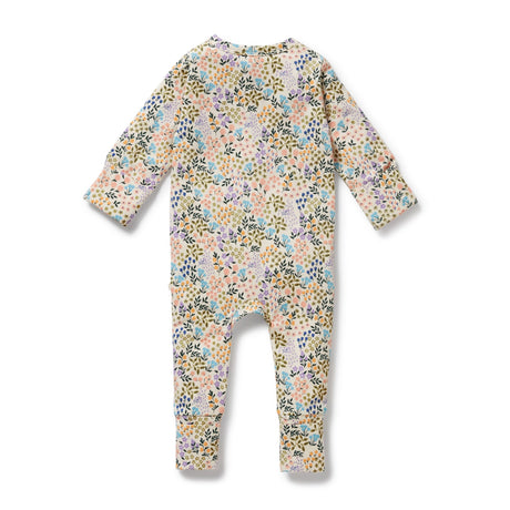Wilson + Frenchy Organic Zipsuit with Feet - Tiny Bloom