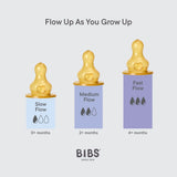 BIBS Bottle Replacement Nipple Round Latex 2 Pack - Medium Flow