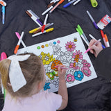Hey Doodle Reusable Colouring Mat - Flower Power