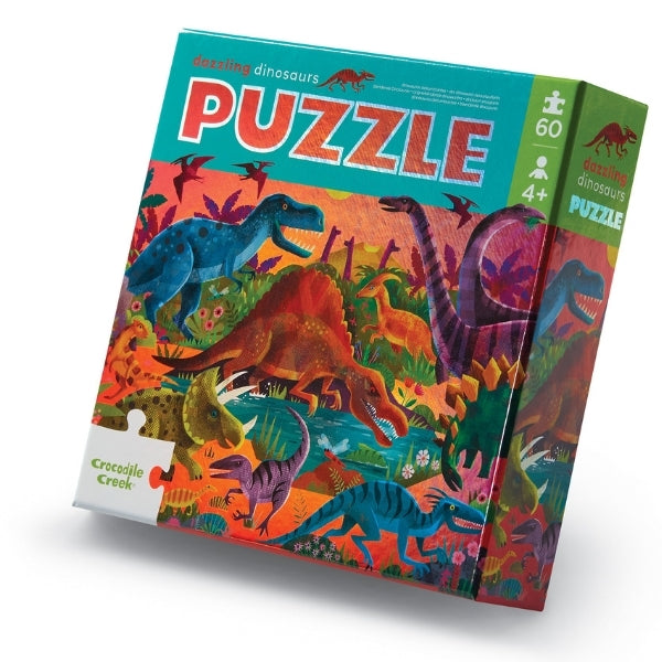 Crocodile Creek Foil Puzzle - Dazzling Dinosaurs