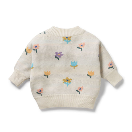 Wilson + Frenchy  Organic Knitted Jacquard Jumper - Flower Pop