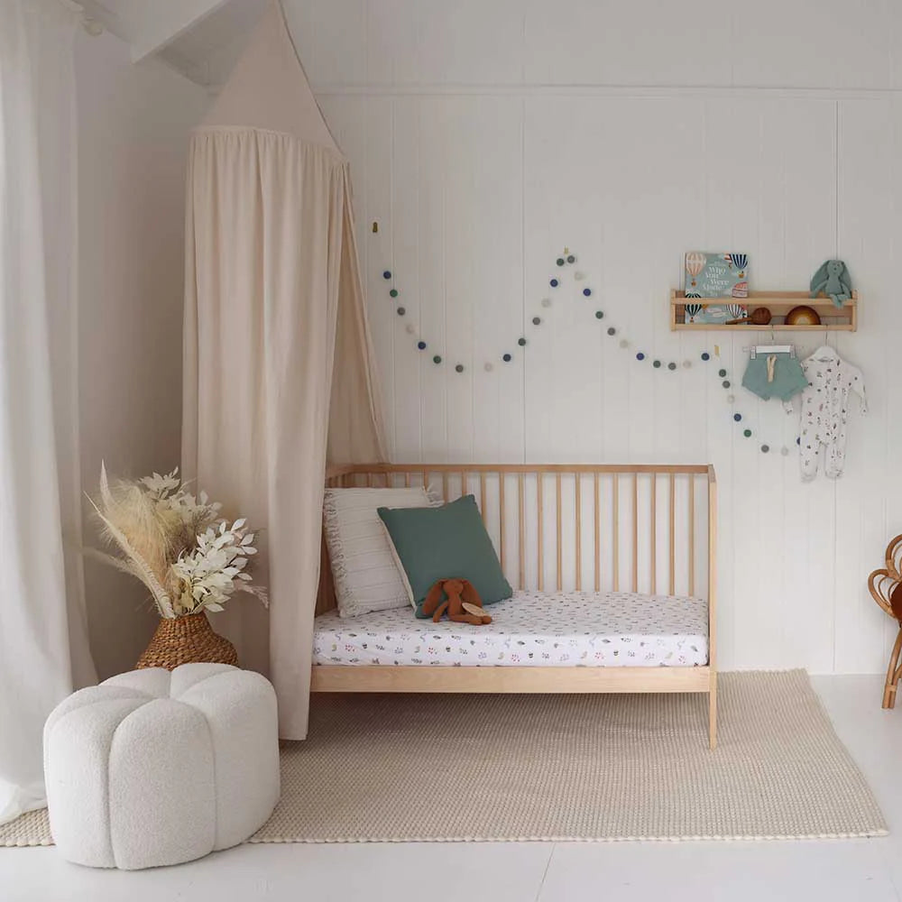 Snuggle Hunny Organic Fitted Cot Sheet - Garden Friends