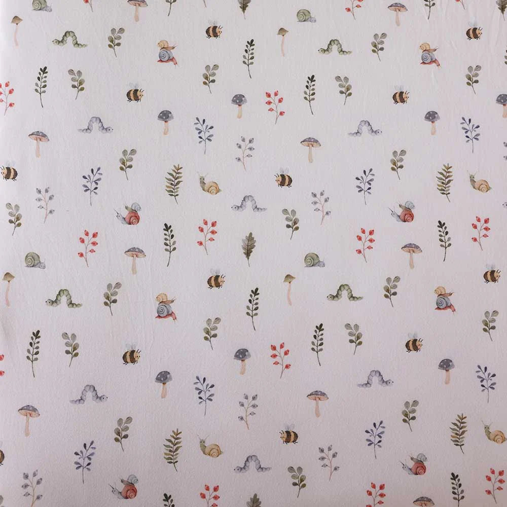Snuggle Hunny Organic Fitted Cot Sheet - Garden Friends