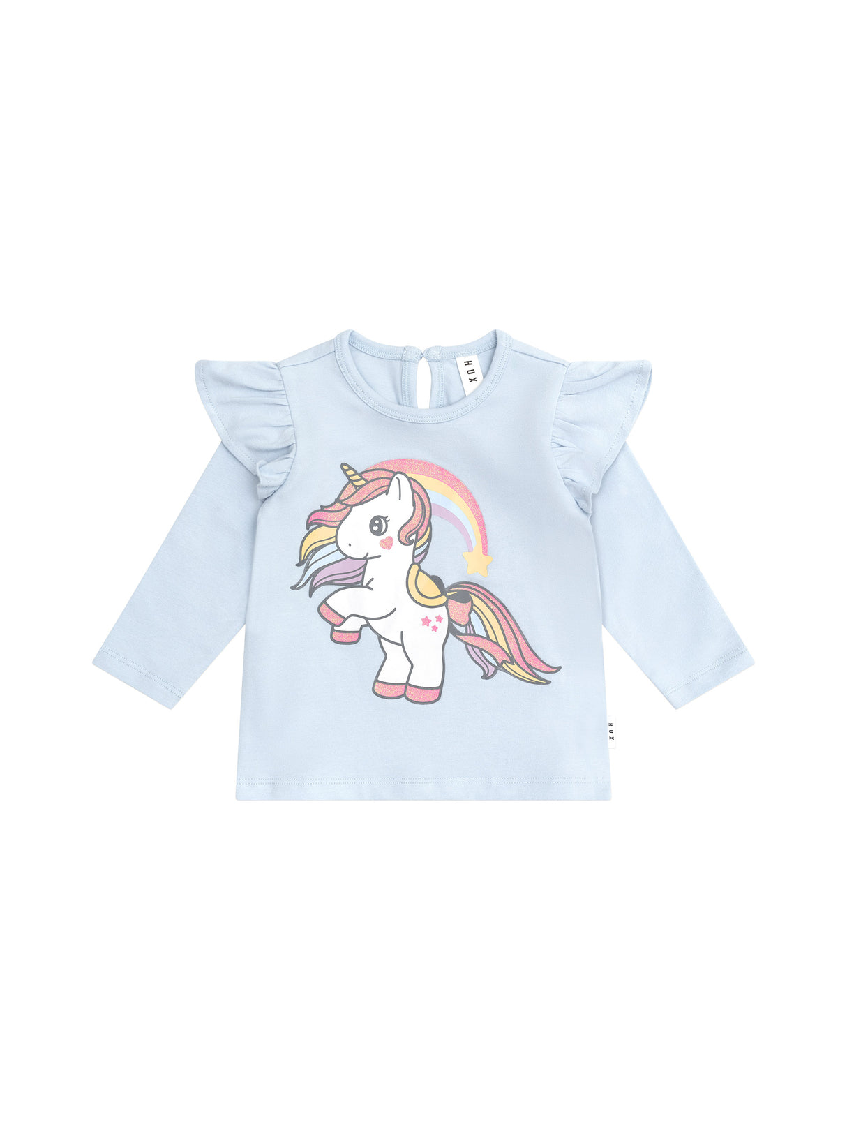 Huxbaby Rainbow Unicorn Frill Top