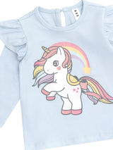 Huxbaby Rainbow Unicorn Frill Top