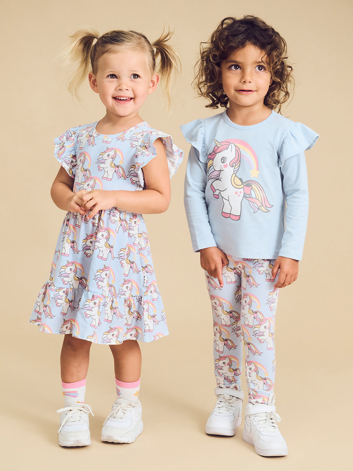 Huxbaby Rainbow Unicorn Frill Top