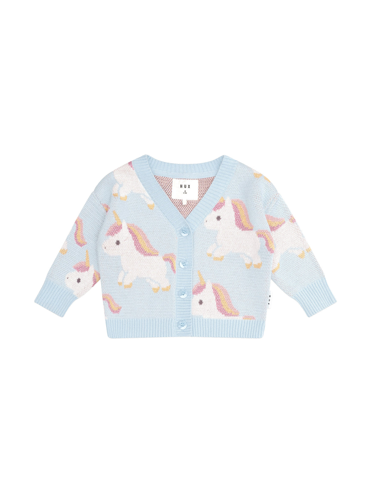 Huxbaby Unicorn Boxy Cardi Ice Water