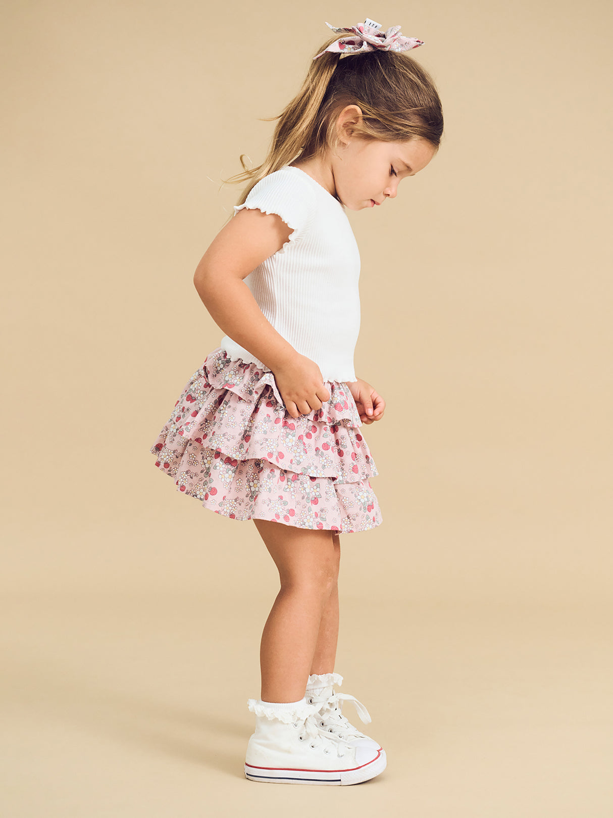 Huxbaby Vintage Strawberry Hair Bow Blush