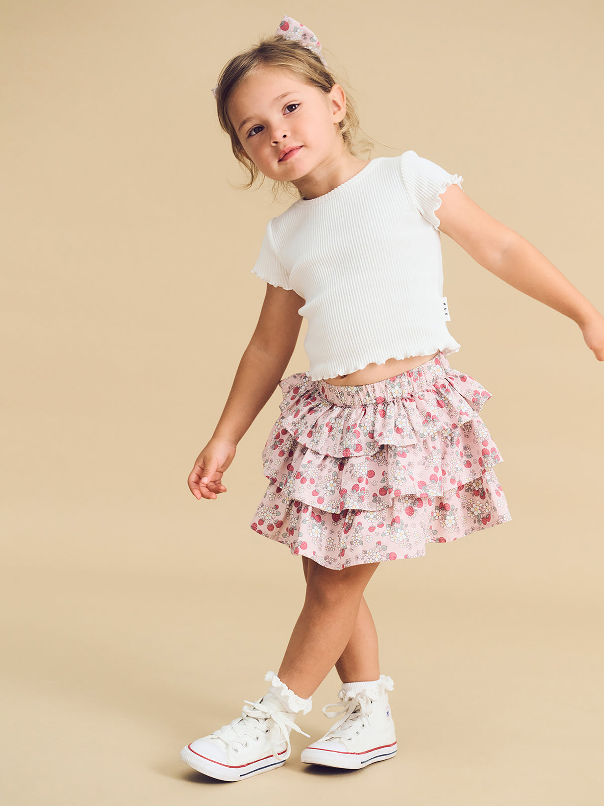 Huxbaby Vintage Strawberry Hair Bow Blush