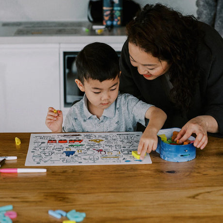 Hey Doodle Reusable Colouring Mat - Toot Toot Honk
