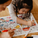 Hey Doodle Reusable Colouring Mat - Toot Toot Honk