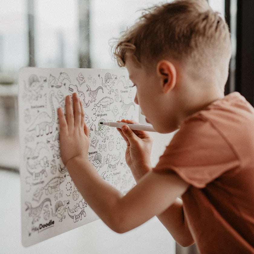 Hey Doodle Reusable Colouring Mat - DinoRoar
