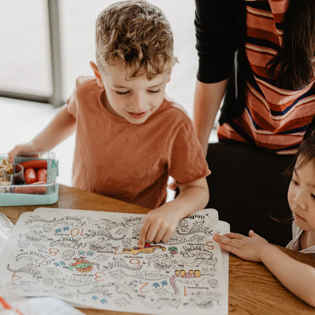 Hey Doodle Reusable Colouring Mat - DinoRoar