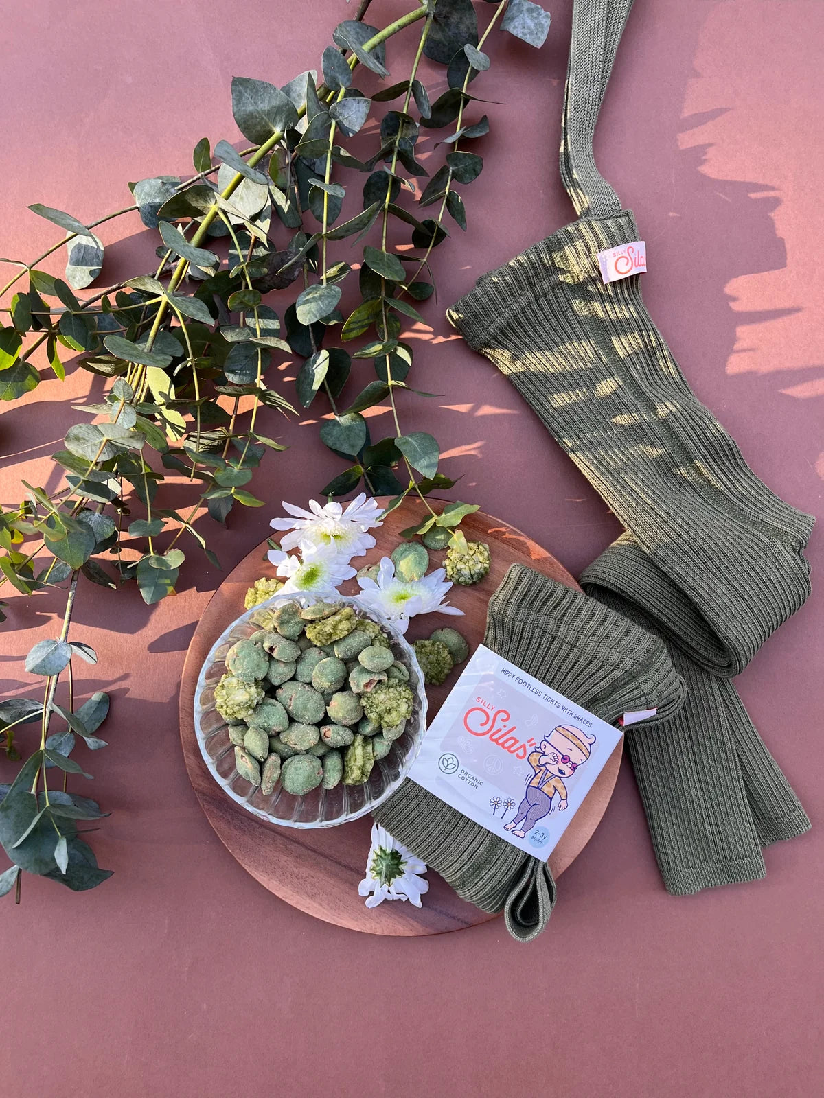 Silly Silas Hippy Footless Tights - Olive