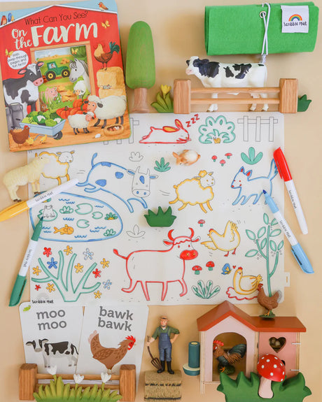 Scribble Mat On the Farm Reusable Colouring Mat