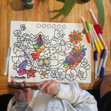 Hey Doodle Reusable Colouring Mat - Flower Power