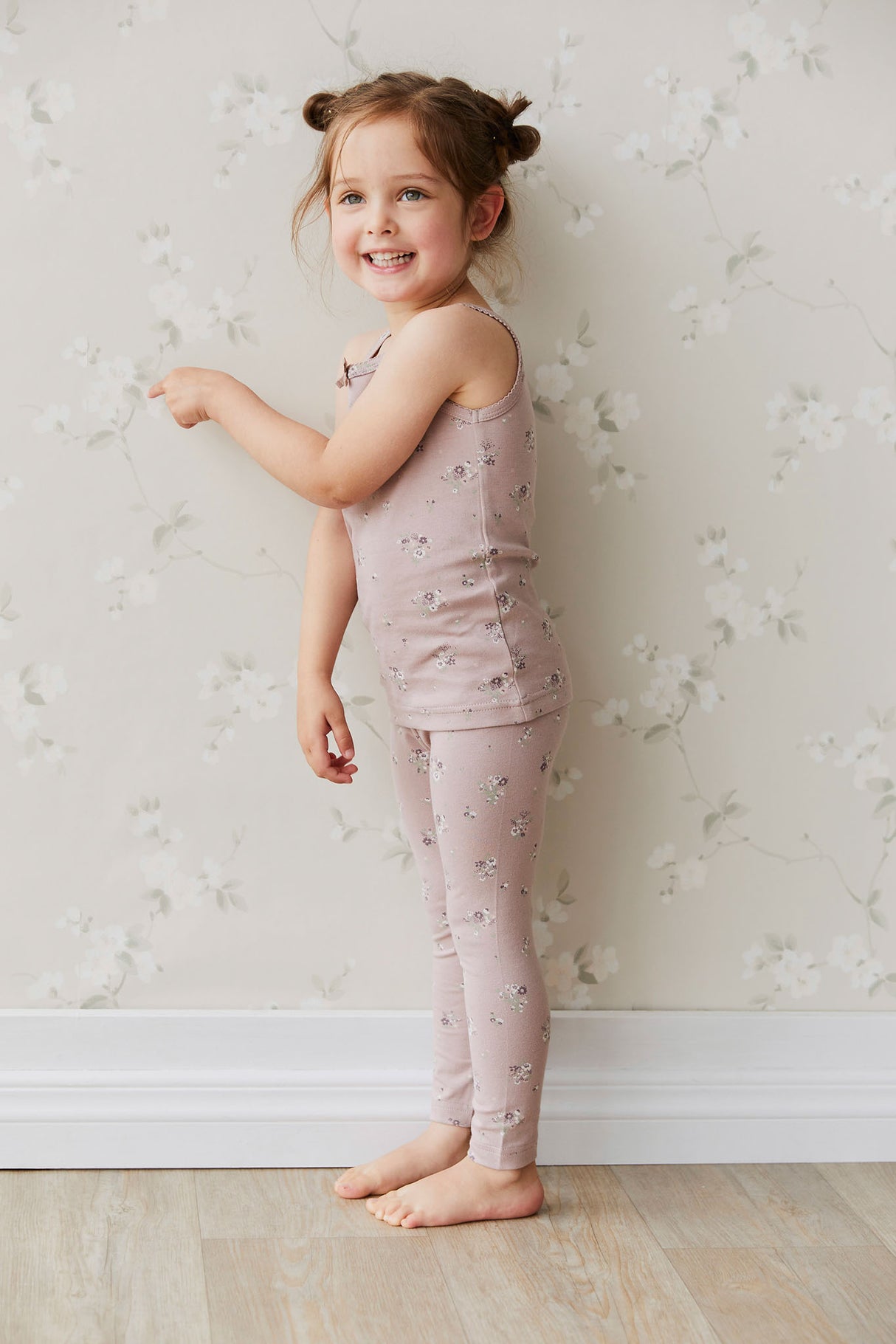 Jamie Kay Organic Cotton Singlet - Lauren Floral Fawn