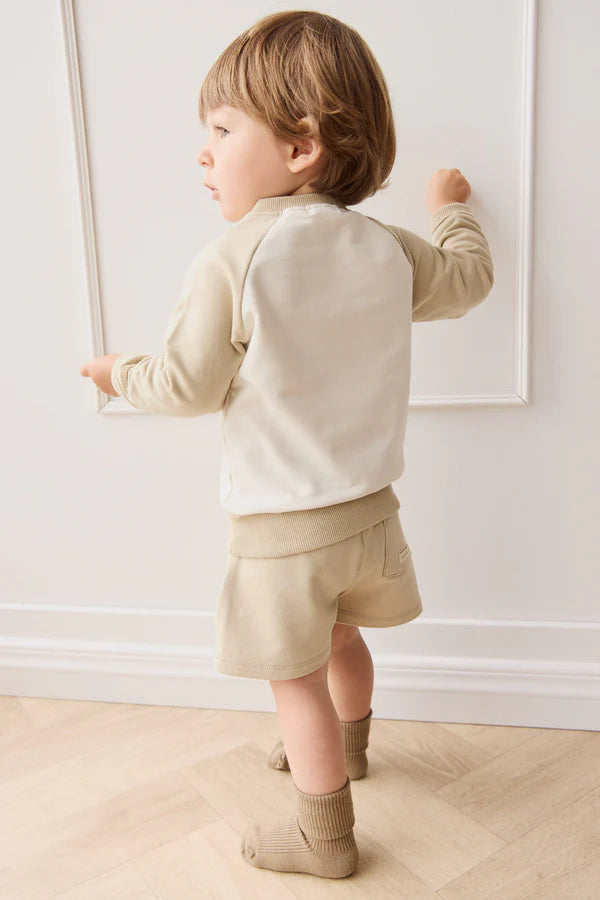 Jamie Kay Organic Cotton Tao Sweatshirt - Biscuit/Cloud Bobbie Bear