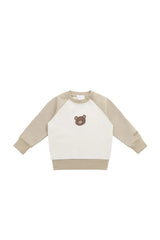 Jamie Kay Organic Cotton Tao Sweatshirt - Biscuit/Cloud Bobbie Bear