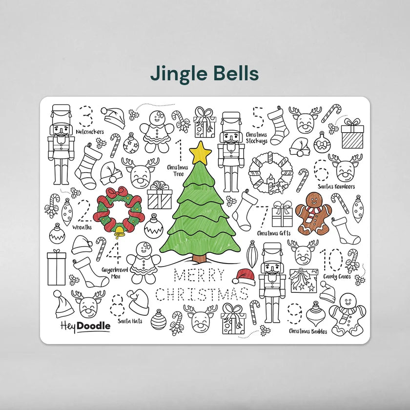 Hey Doodle Reusable Colouring Mat - Jingle Bells