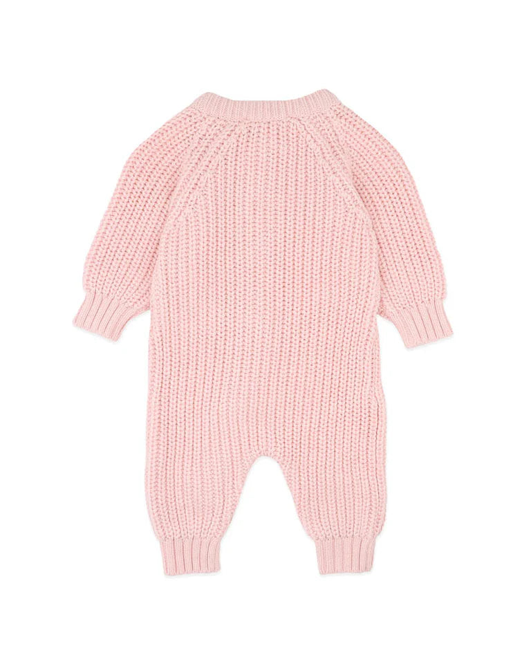 Minihaha Pale Pink Knitted Zip Romper