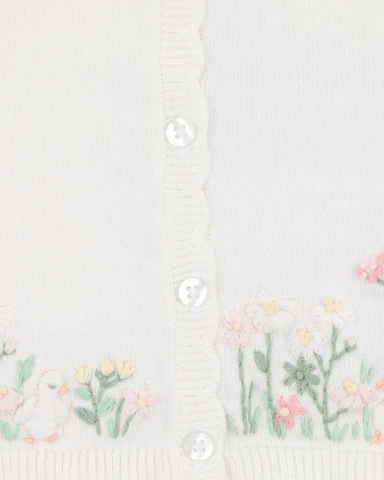 Minihaha Bonnie Organic Hand Embroided Cardigan