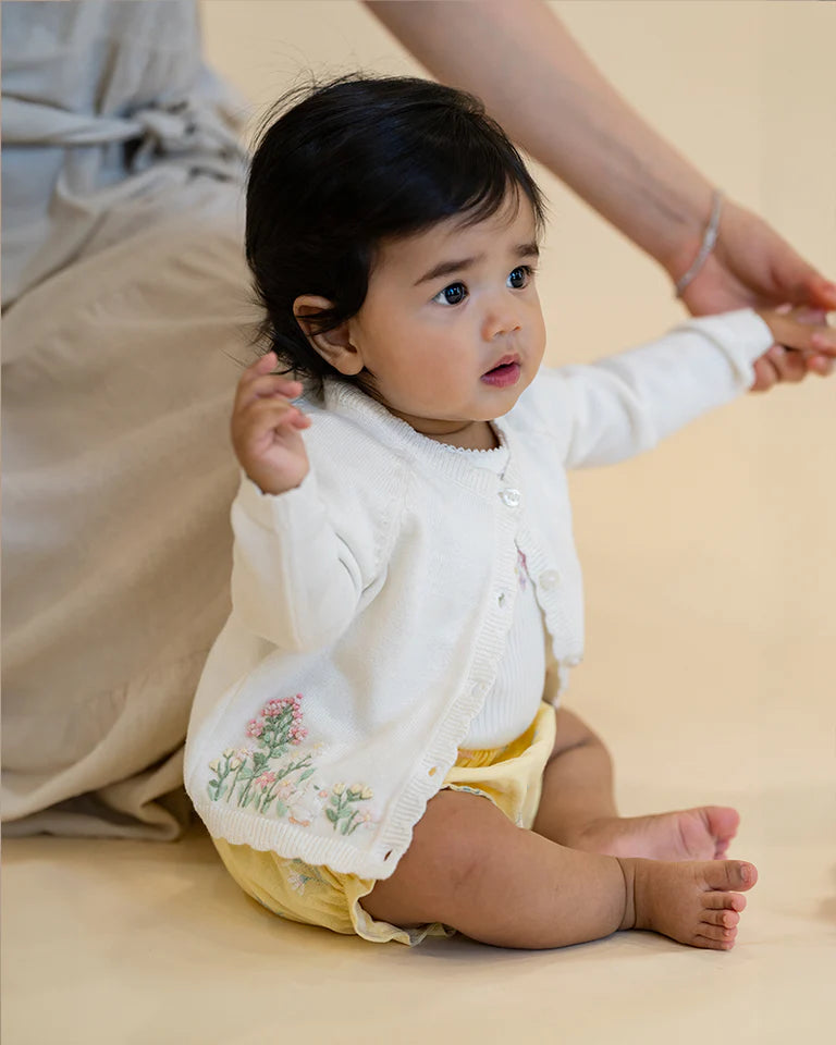 Minihaha Bonnie Organic Hand Embroided Cardigan