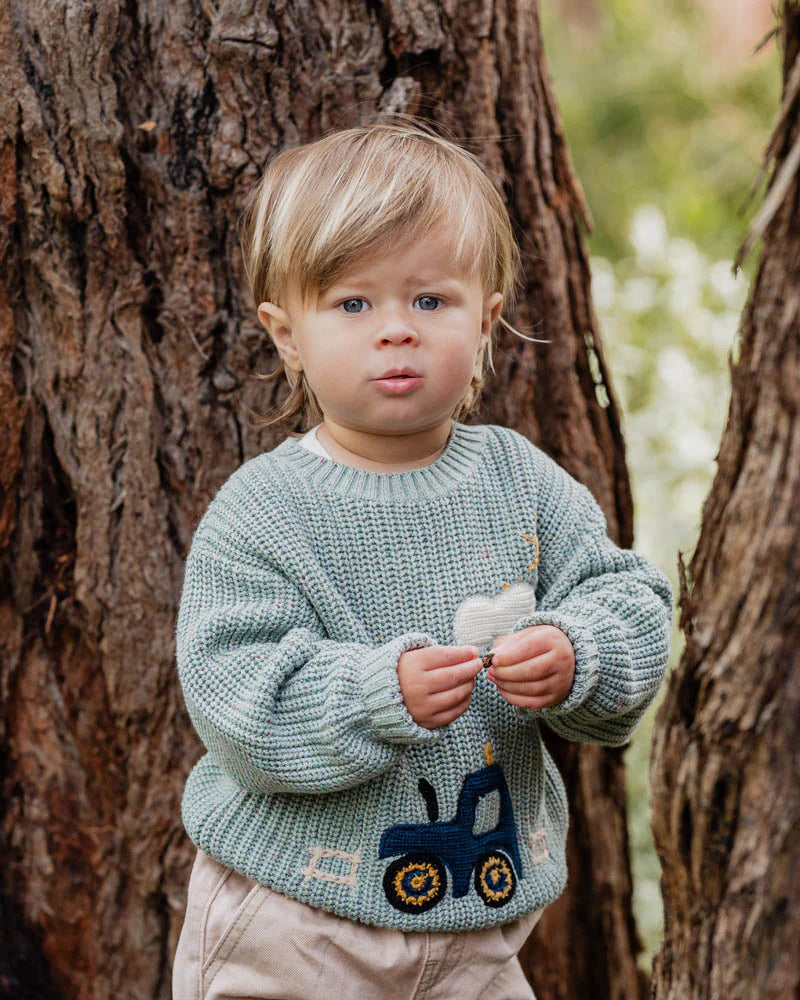 Minihaha Hunter Tractor Knitted Jumper