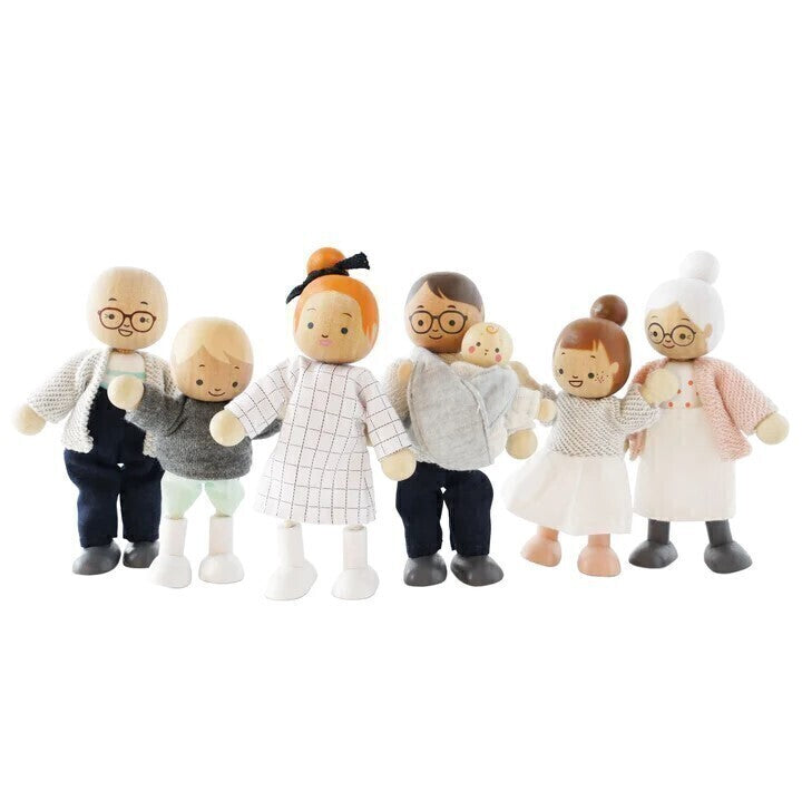 Wooden Dolls House Family