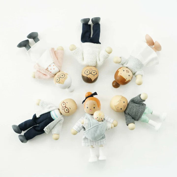 Wooden Dolls House Family