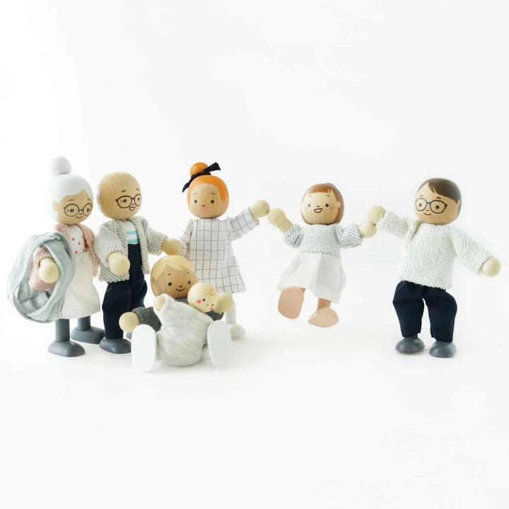 Wooden Dolls House Family