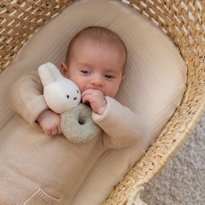 Miffy Fluffy Ring Rattle Green