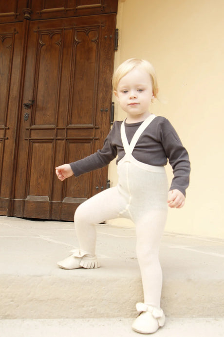 Silly Silas Footed Tights - Cream Blend