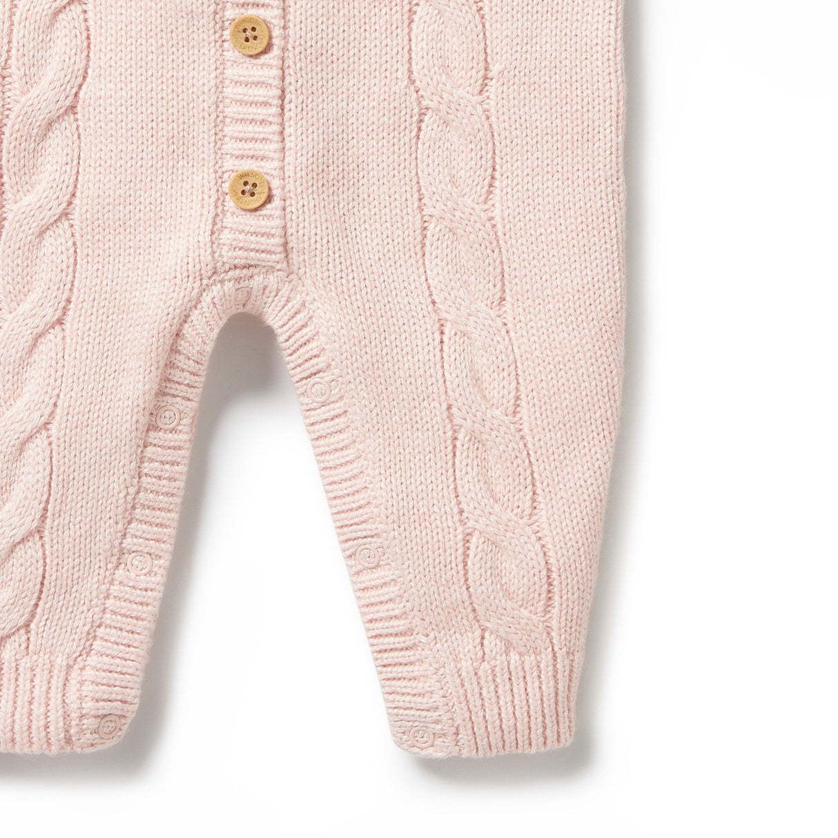 Wilson + Frenchy Knitted Cable Growsuit - Pink