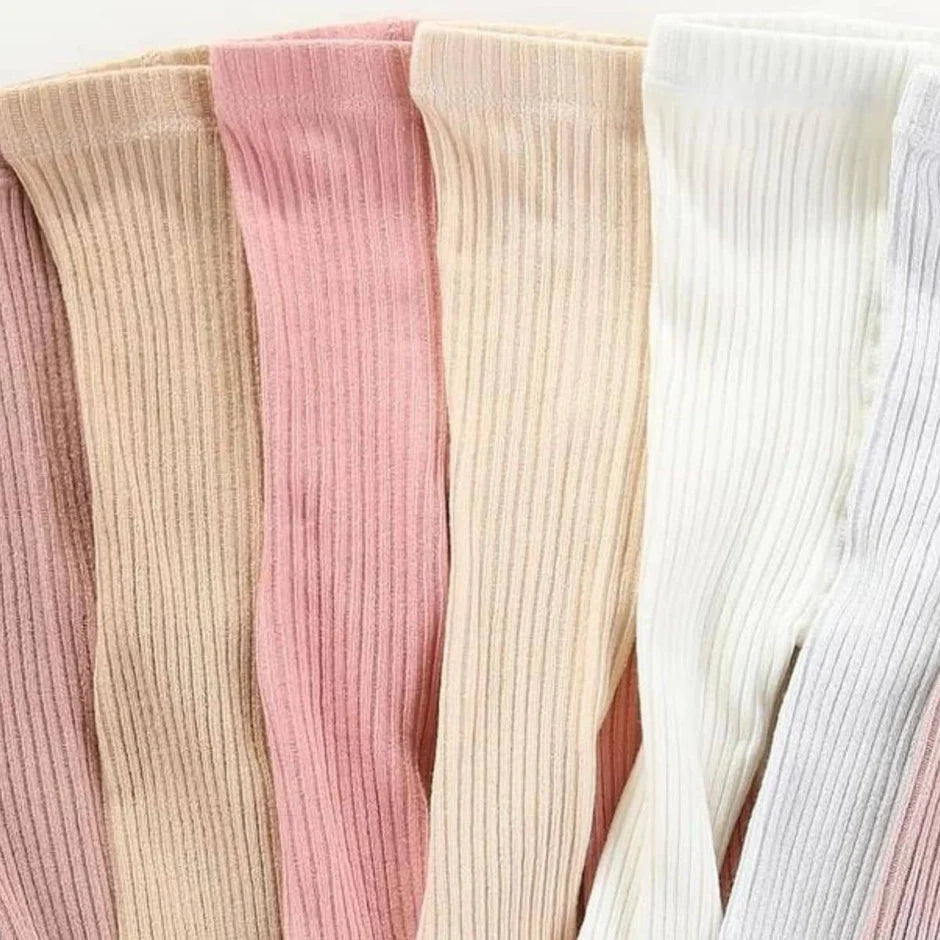 Mamer Classic Cotton Ribbed Tights - Pink
