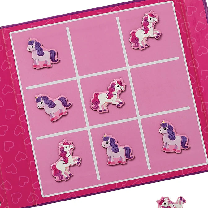 Crocodile Creek Magnetic Game - Tic Tac Toe + Checkers - Unicorn