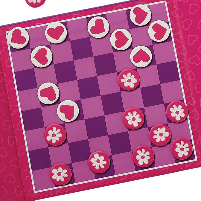 Crocodile Creek Magnetic Game - Tic Tac Toe + Checkers - Unicorn