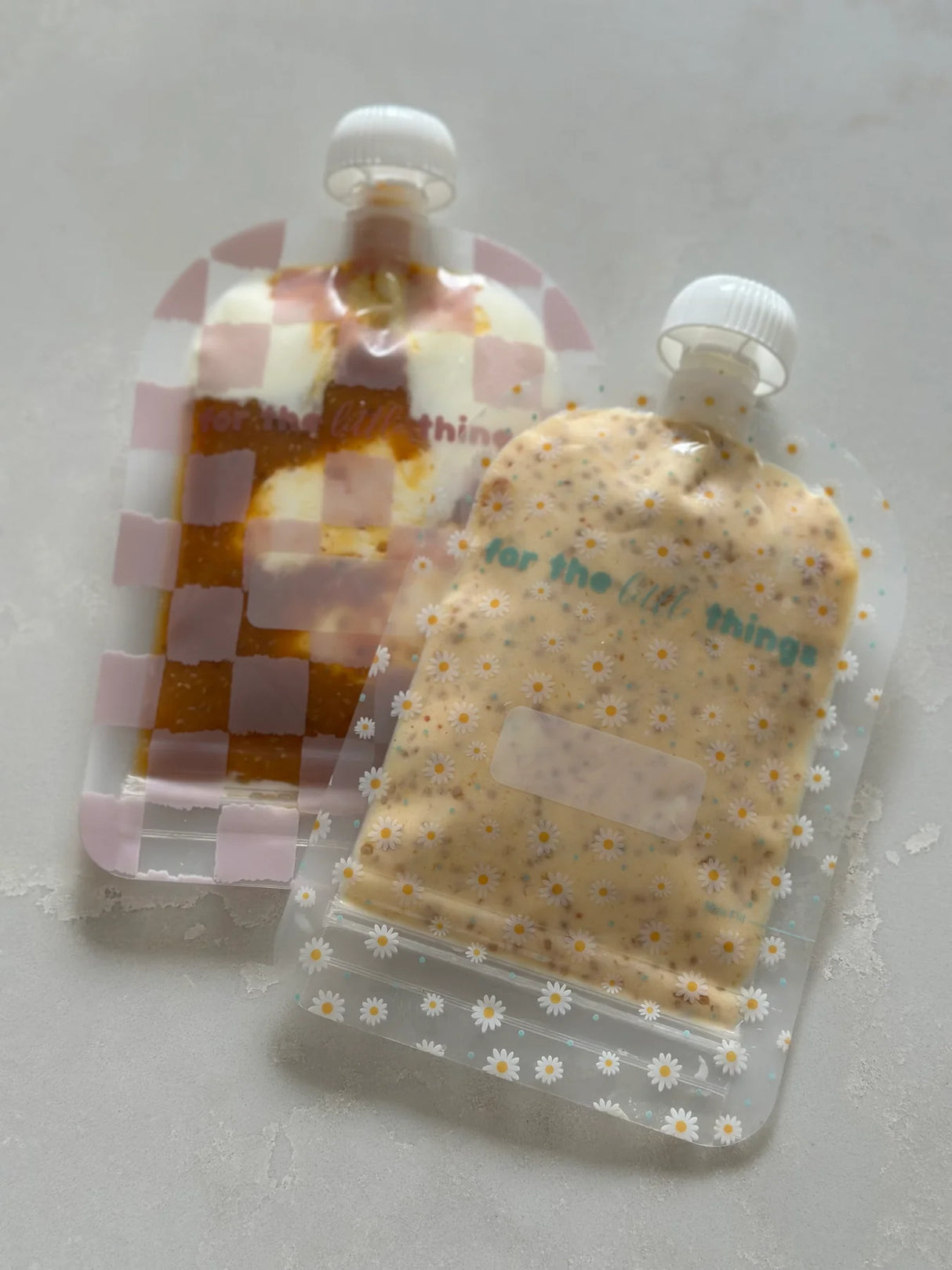 Sinchies Reusable Food Pouches 150ml - 5 Pack - Checkmate Blush