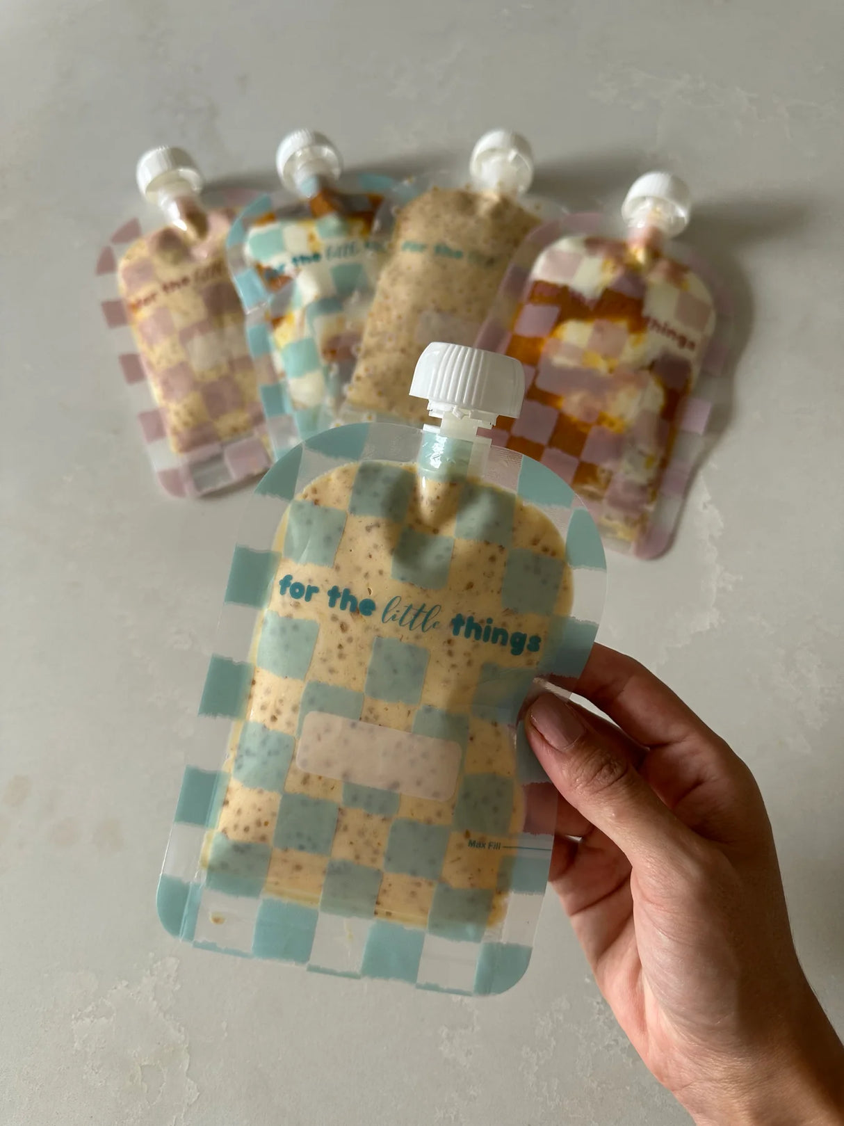 Sinchies Reusable Food Pouches 150ml - 5 Pack - Checkmate Bubblegum