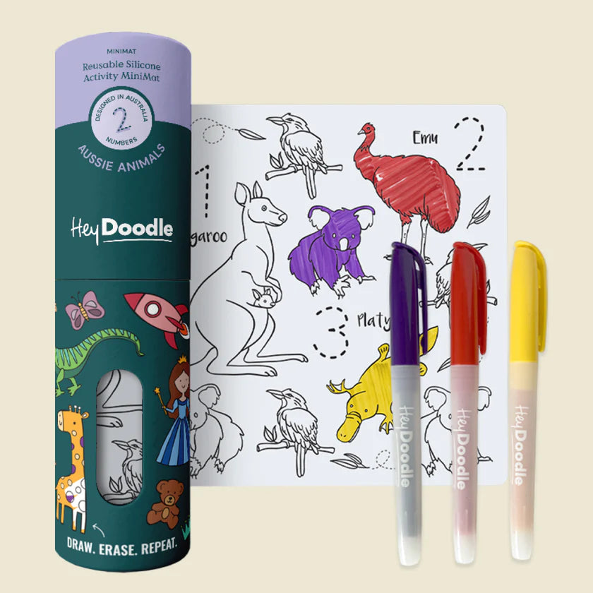 Hey Doodle Mini Colouring Mat - Aussie Animals